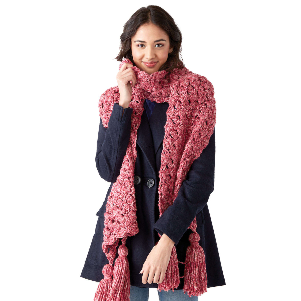 Crochet Scarf made in Bernat Softee Chunky Twist yarn