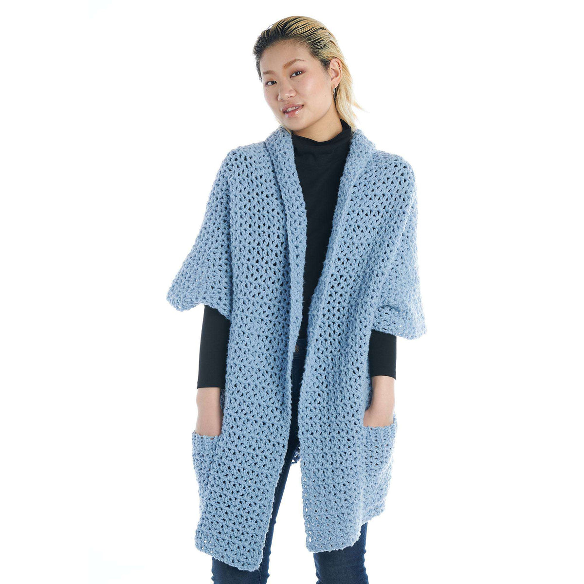 Crochet Sweater made in Bernat Forever Fleece Finer yarn