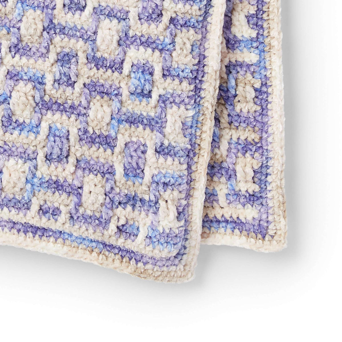 Crochet Blanket made in Bernat Baby Crushed Velvet yarn