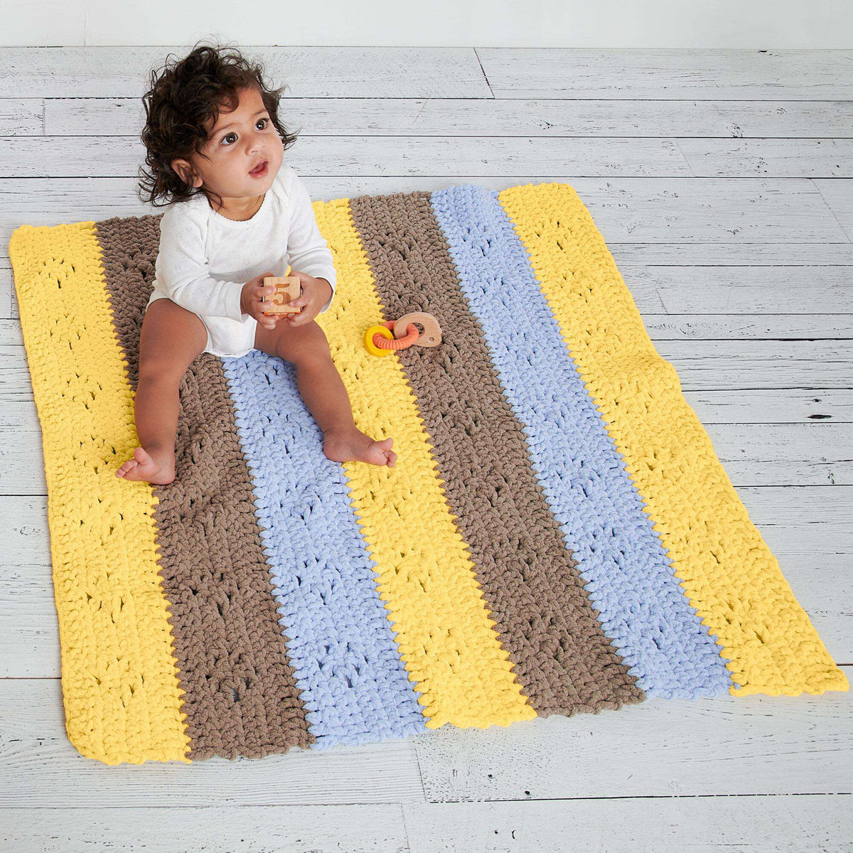 Crochet Blanket made in Bernat Baby Blanket yarn