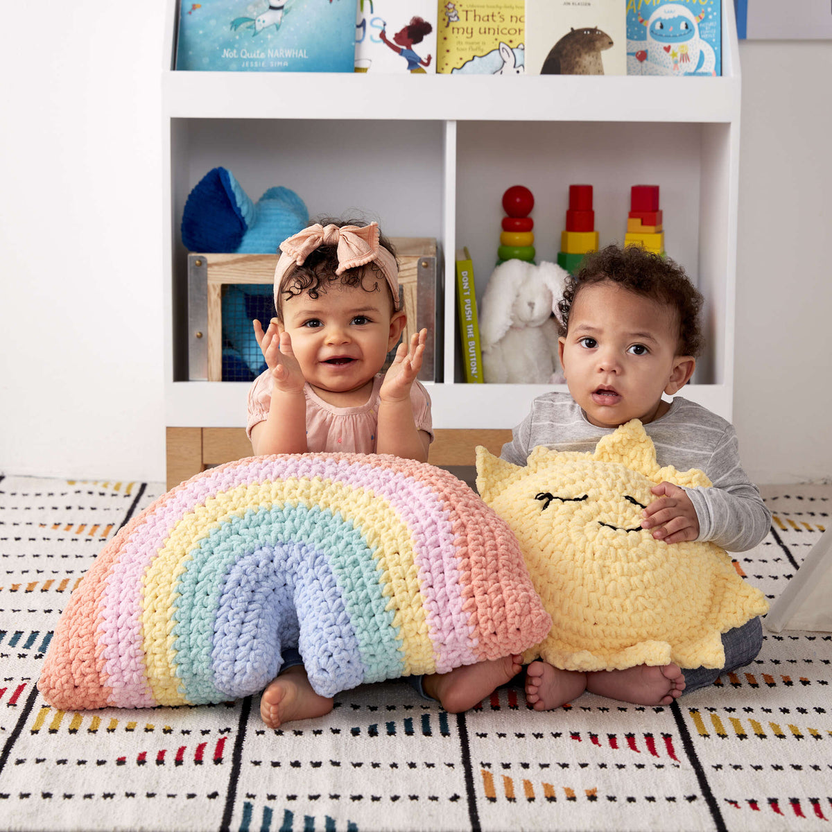 Crochet Pillow made in Bernat Baby Blanket yarn