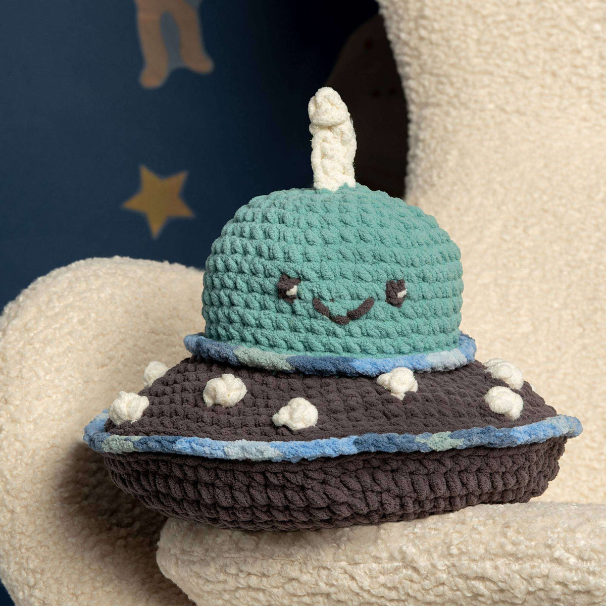 Crochet Toy made in Bernat Baby Blanket Sparkle yarn