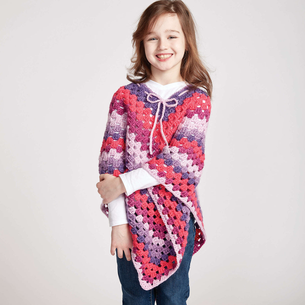 Crochet Poncho made in Bernat Pop! yarn