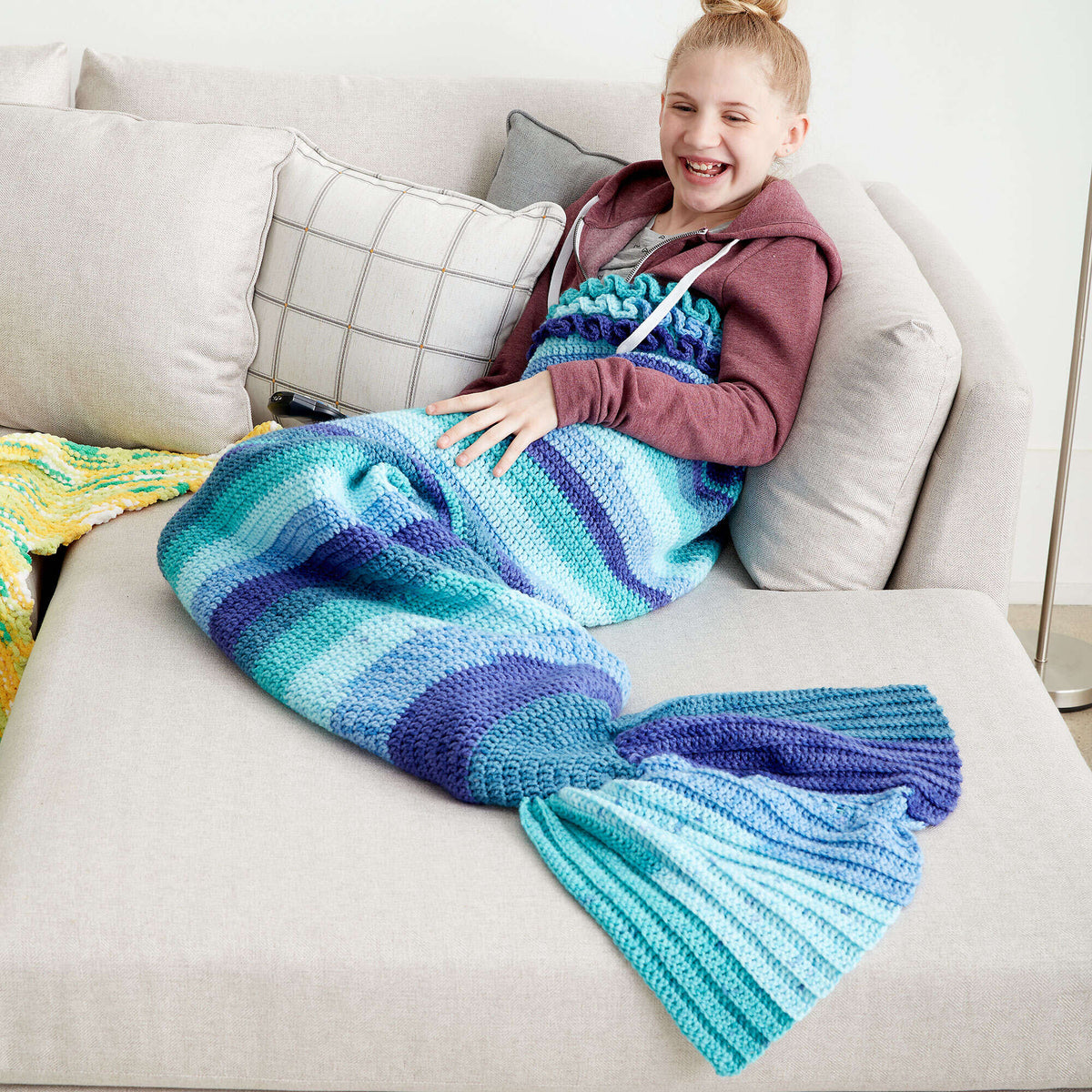 Crochet Blanket made in Bernat Pop! yarn