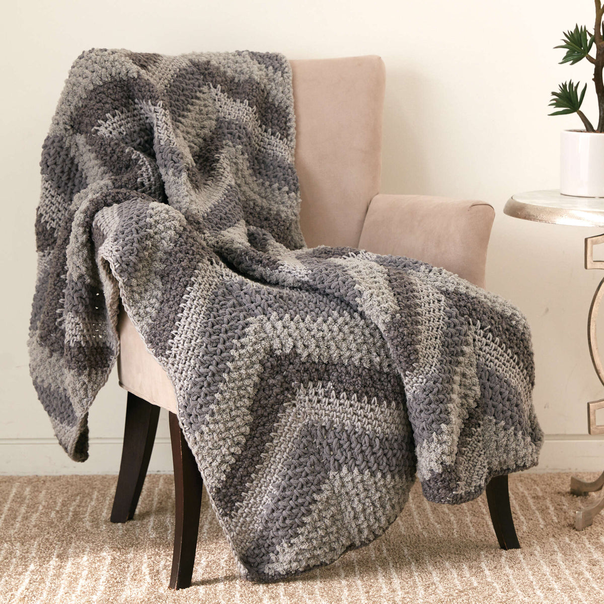 Crochet Blanket made in Bernat Home Bundle yarn