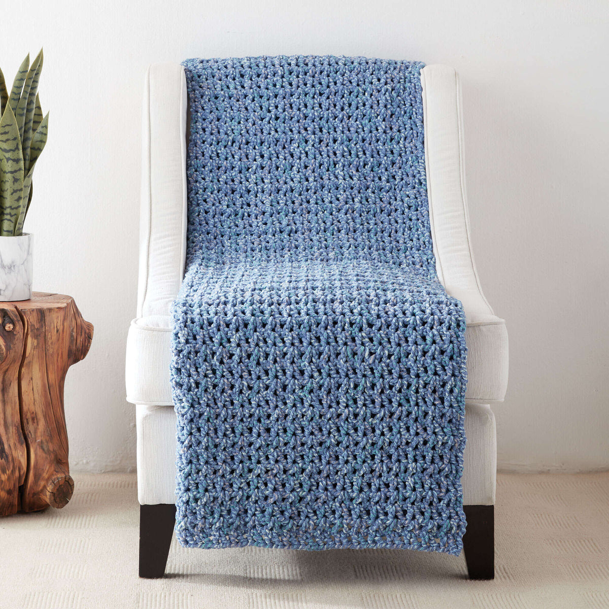 Crochet Blanket made in Bernat Blanket yarn