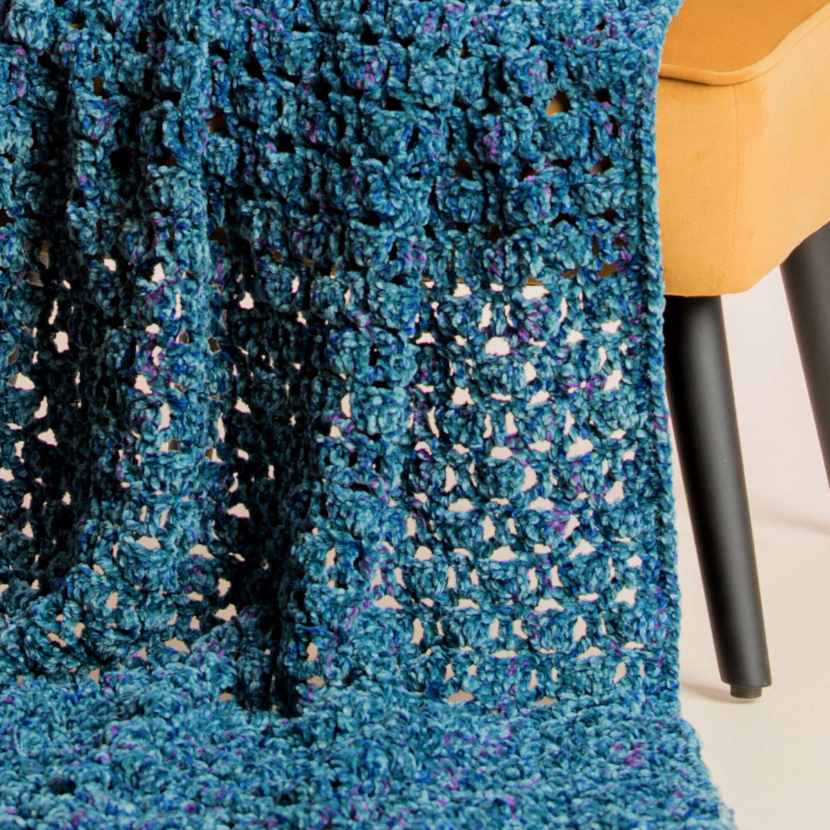Crochet Blanket made in Bernat Velvet Twist yarn