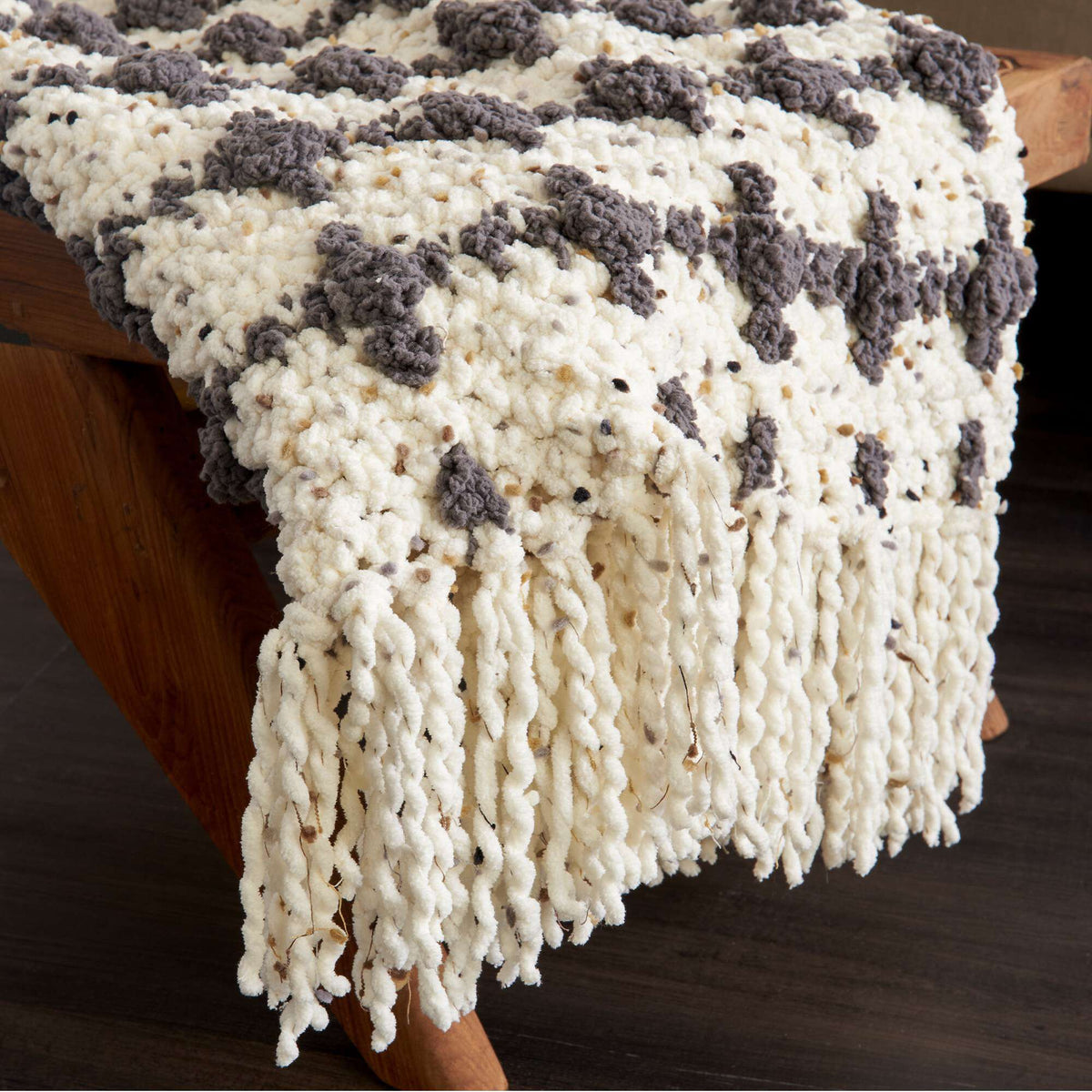 Crochet Blanket made in Bernat Blanket Confetti yarn