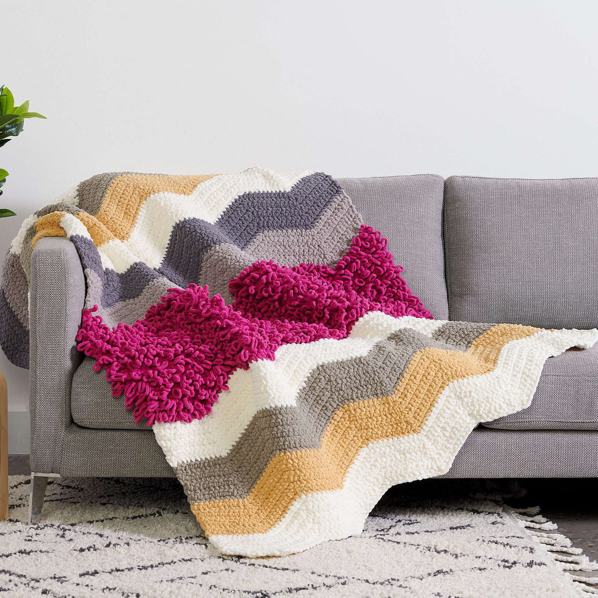 Crochet Blanket made in Bernat Blanket O'Go yarn
