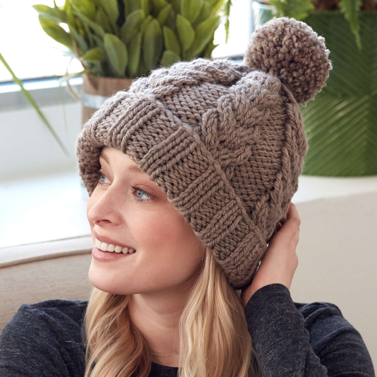 Knit Hat made in Bernat Softee Chunky yarn