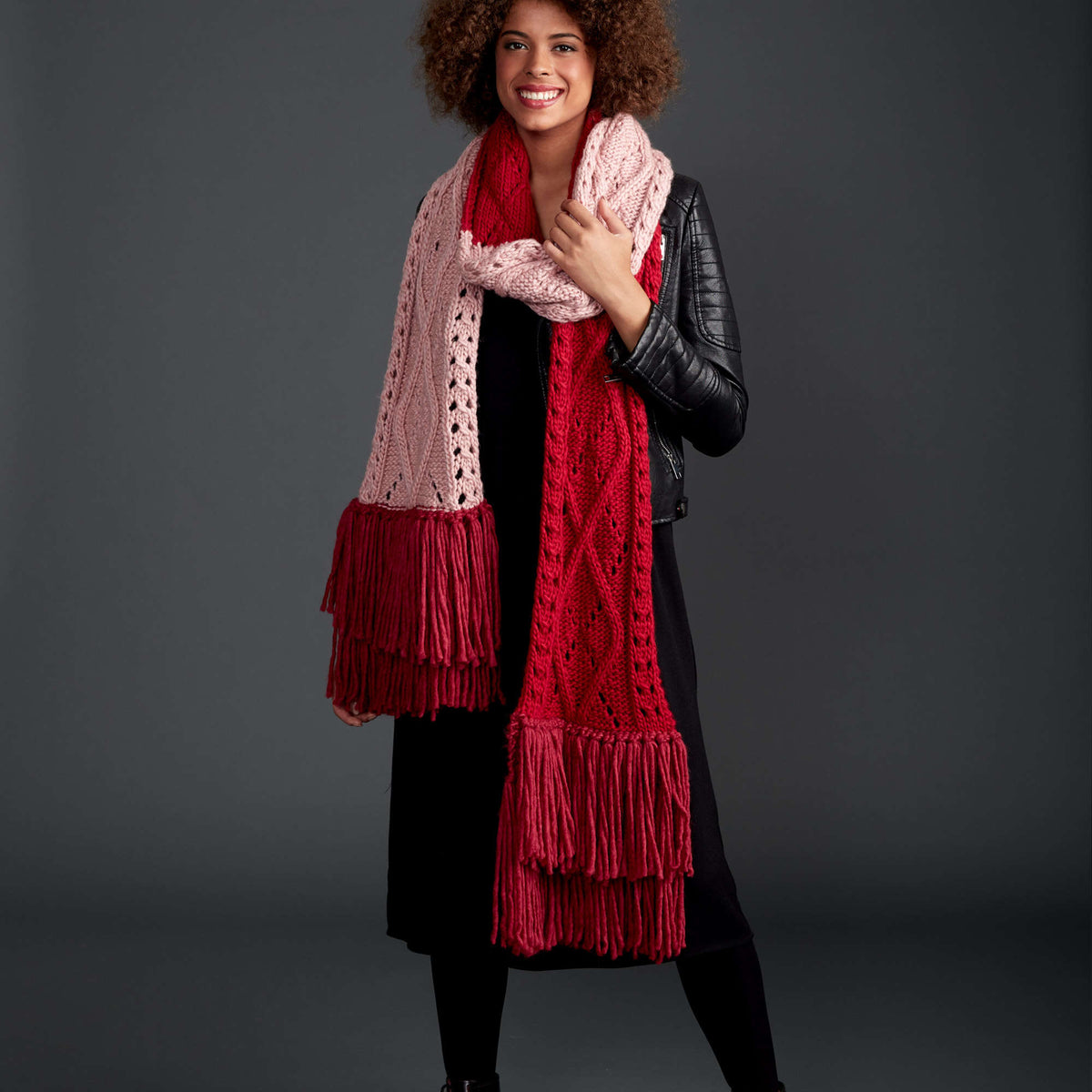 Knit Scarf made in Bernat Roving yarn