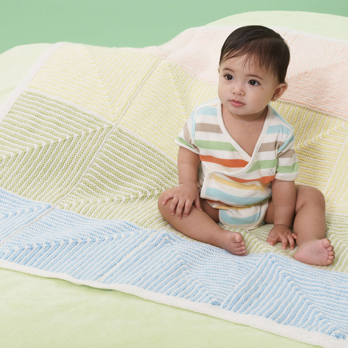 Knit Blanket made in Bernat Super Value yarn