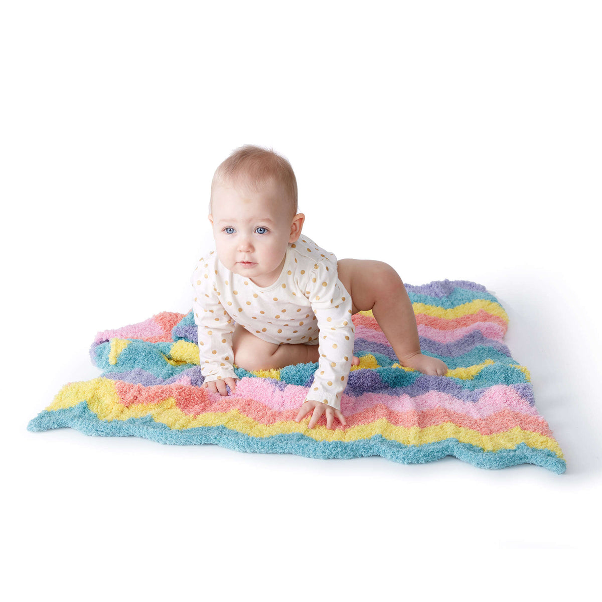 Knit Blanket made in Bernat Pipsqueak yarn