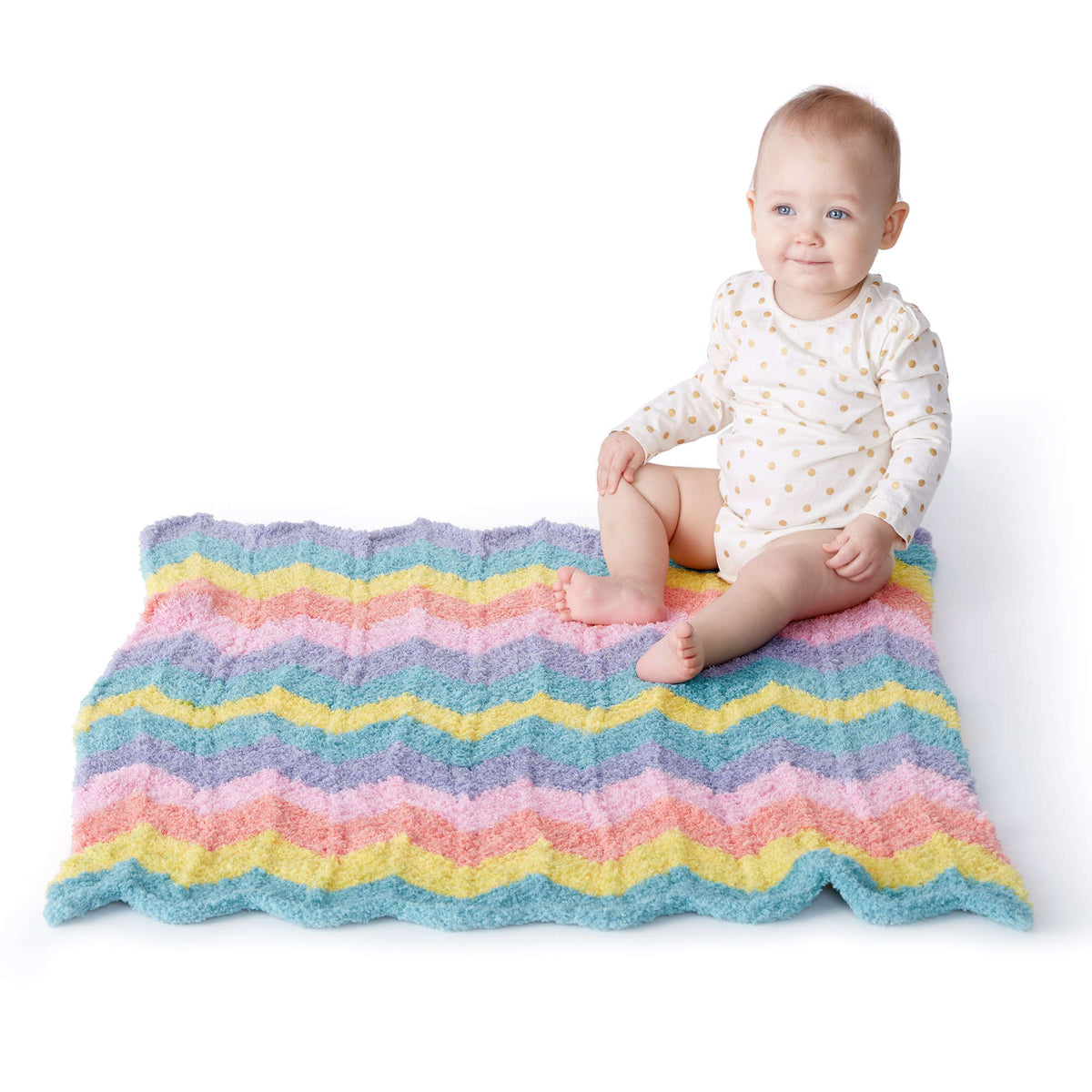 Knit Blanket made in Bernat Pipsqueak yarn