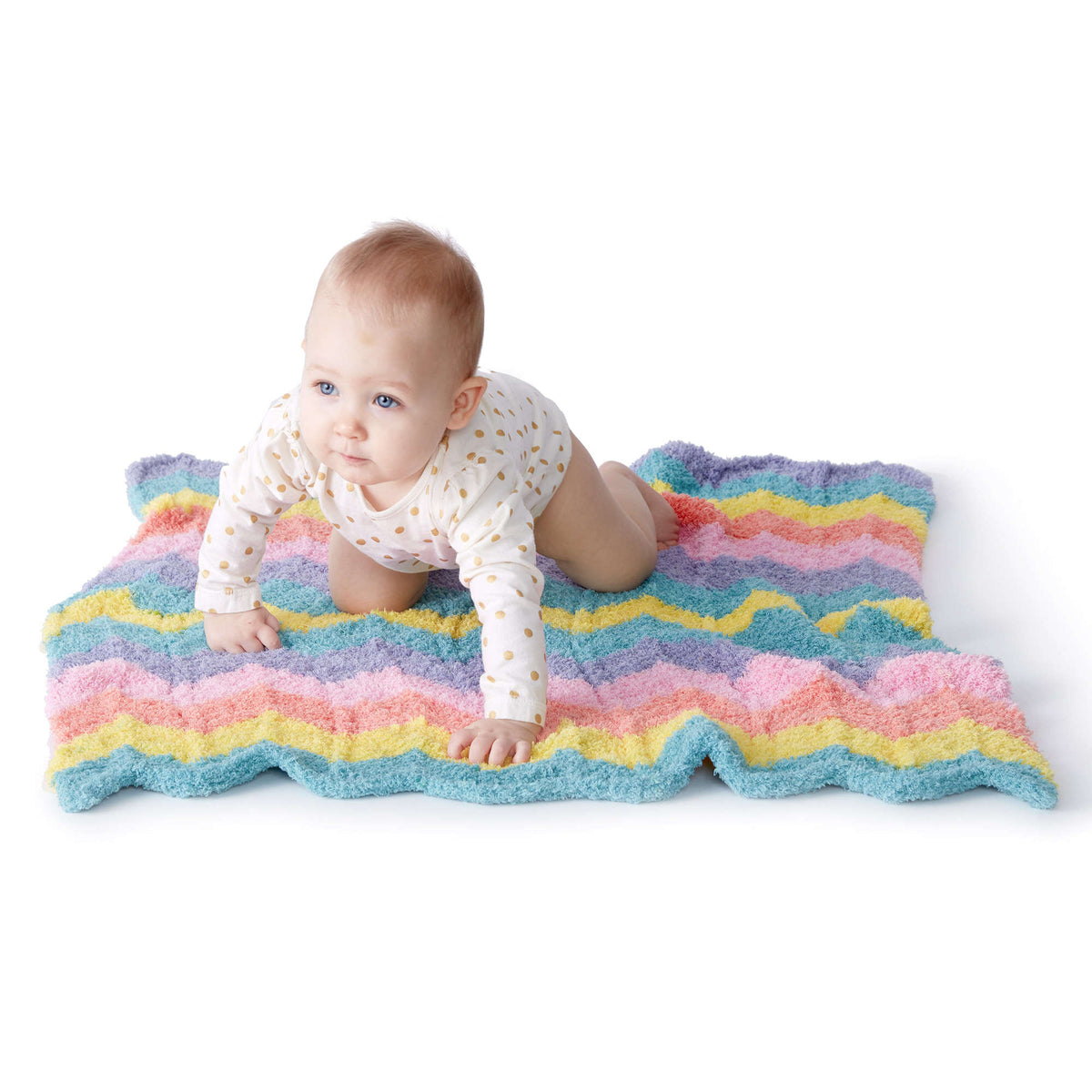 Knit Blanket made in Bernat Pipsqueak yarn