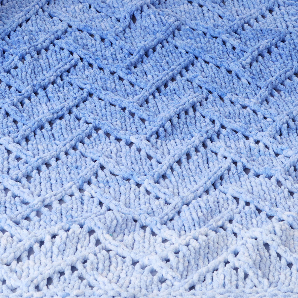 Knit Blanket made in Bernat Baby Blanket yarn