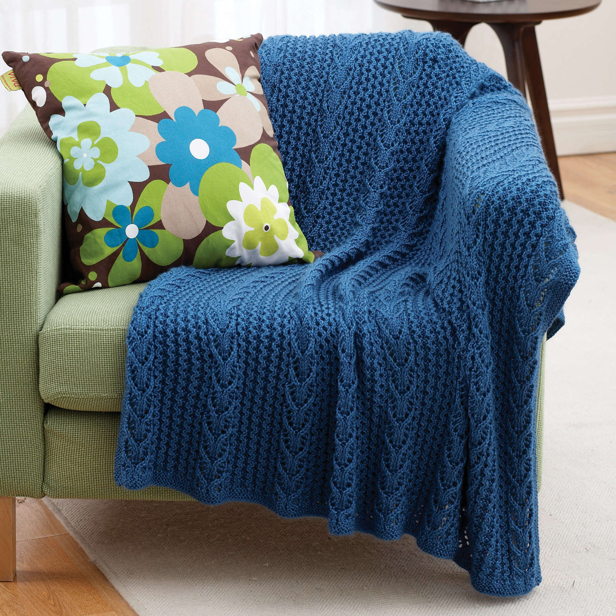 Knit Blanket made in Bernat Satin yarn