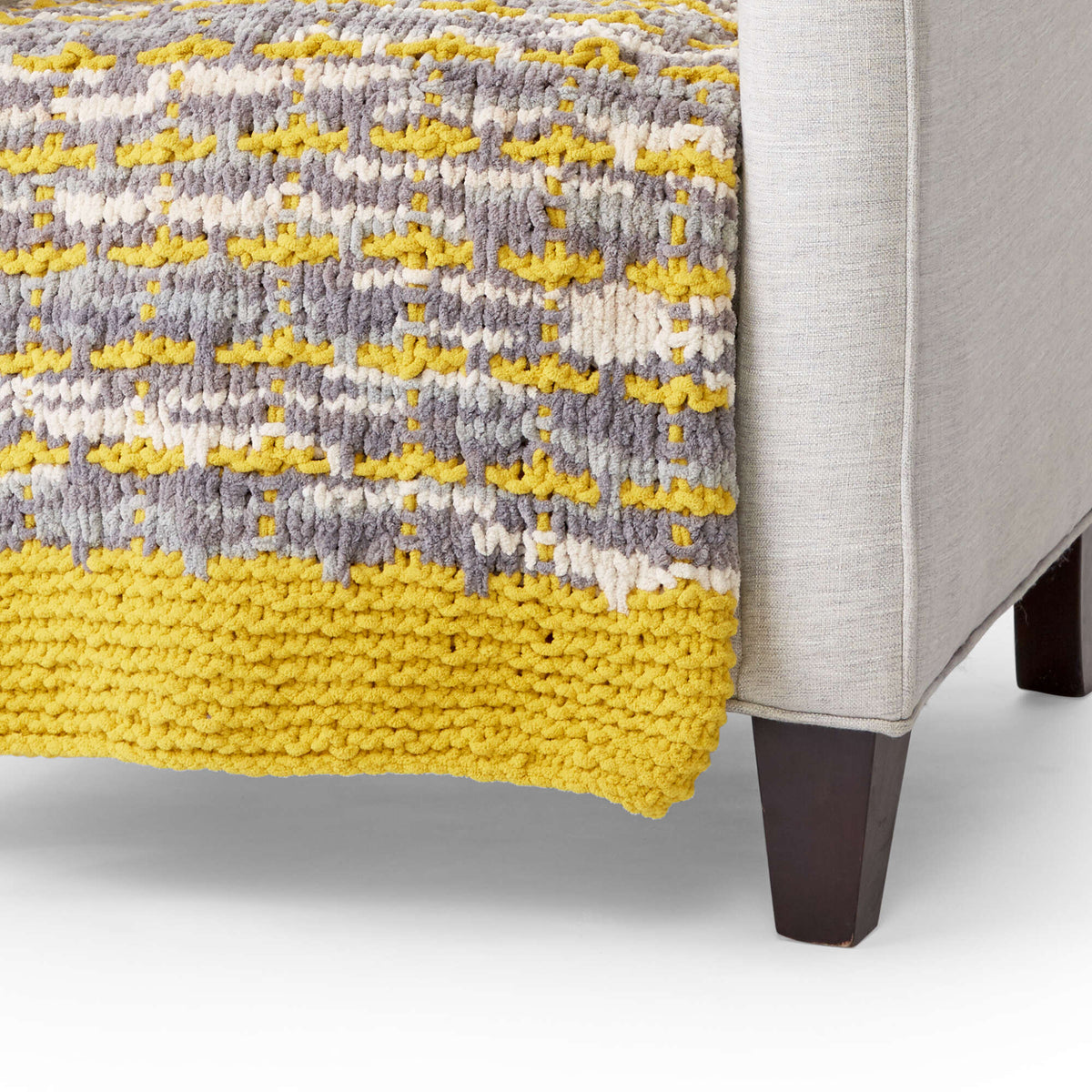 Knit Blanket made in Bernat Blanket yarn