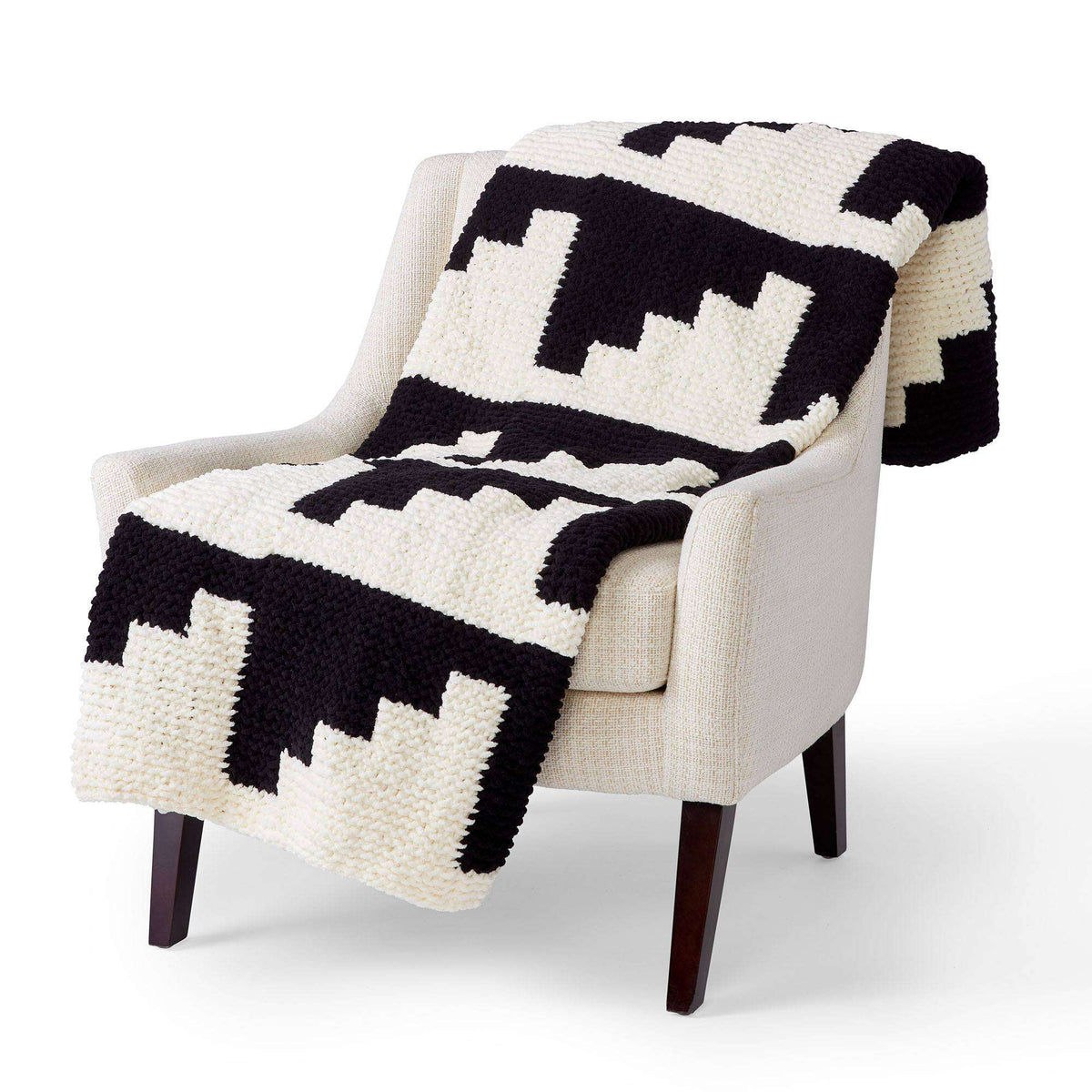 Knit Blanket made in Bernat Blanket yarn