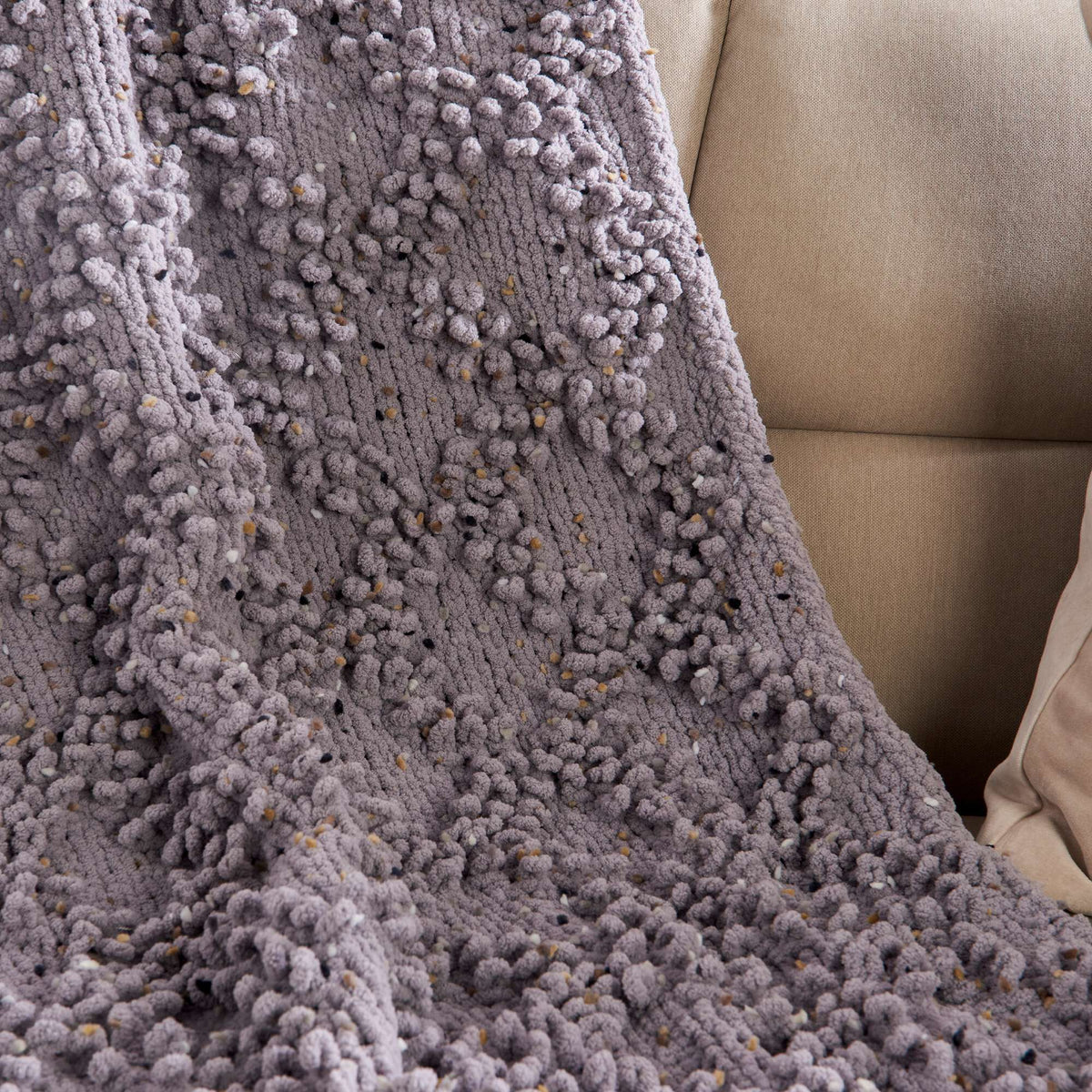 Knit Blanket made in Bernat Blanket Confetti yarn