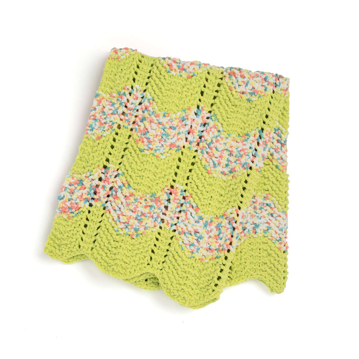 Knit Blanket made in Bernat Baby Blanket yarn