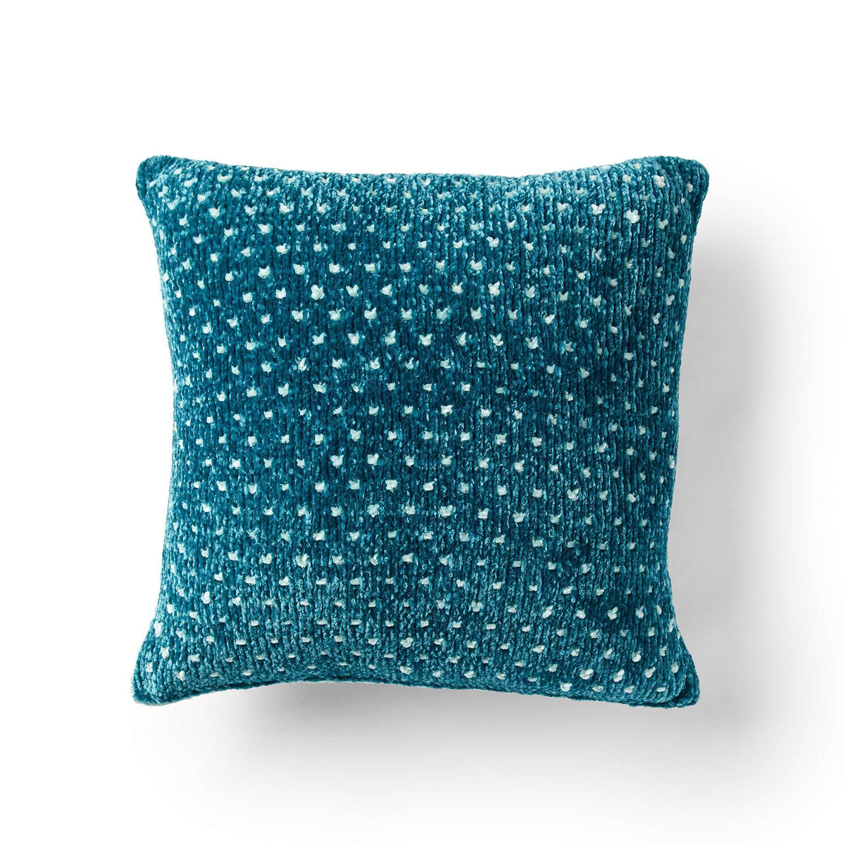 Knit Pillow made in Bernat Velvet yarn