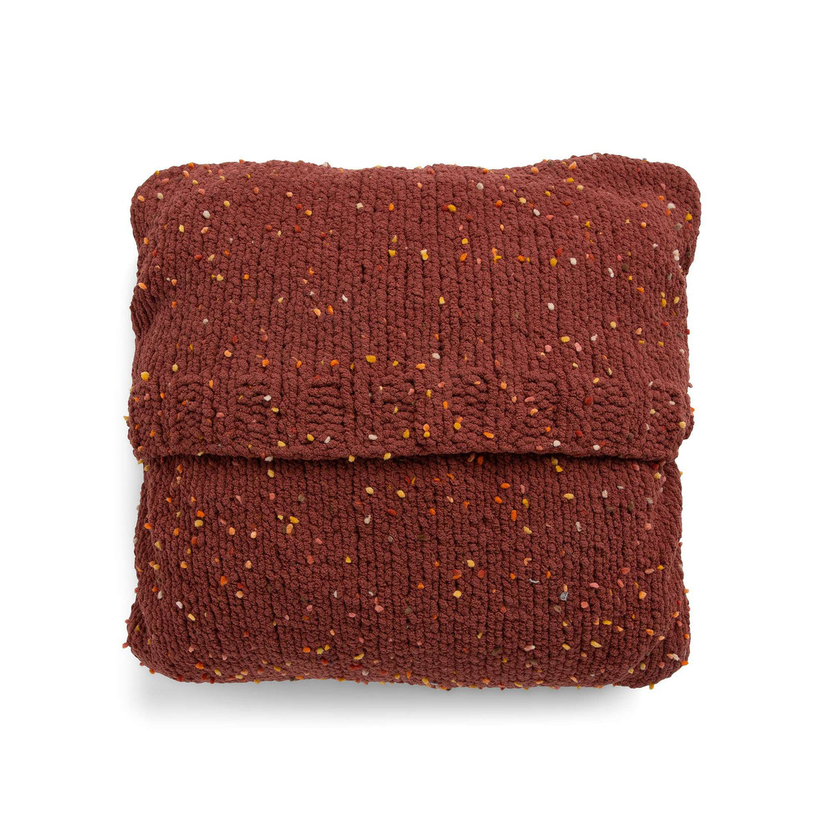 Knit Pillow made in Bernat Blanket Confetti yarn
