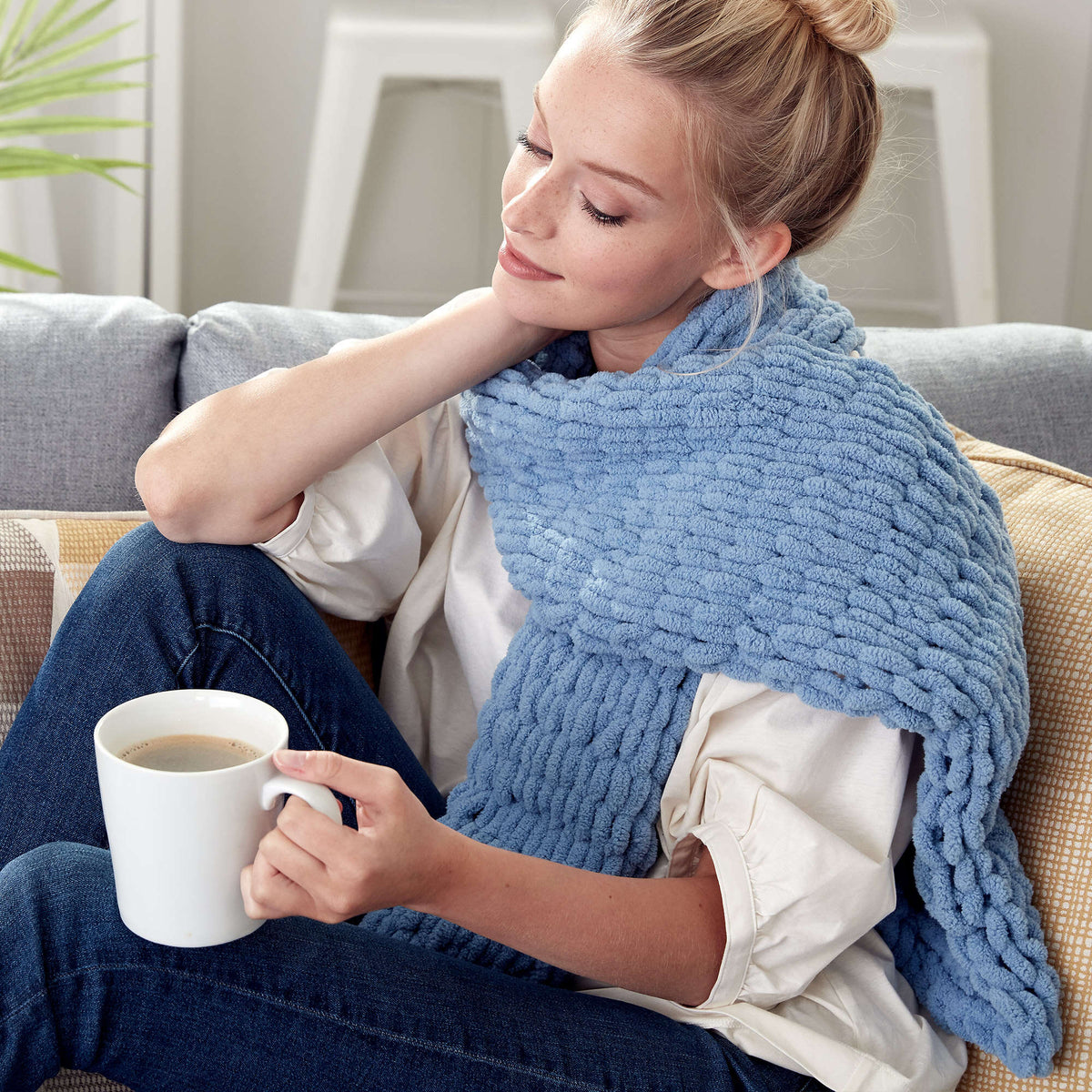 Craft Scarf made in Bernat Blanket-EZ yarn
