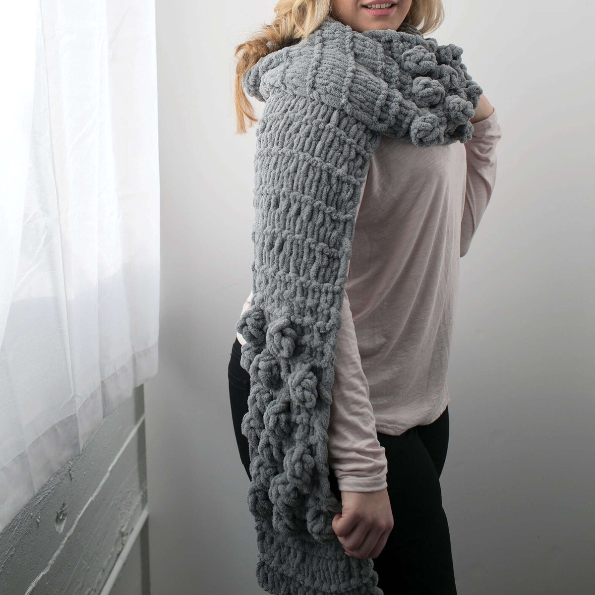 Craft Scarf made in Bernat Blanket-EZ yarn