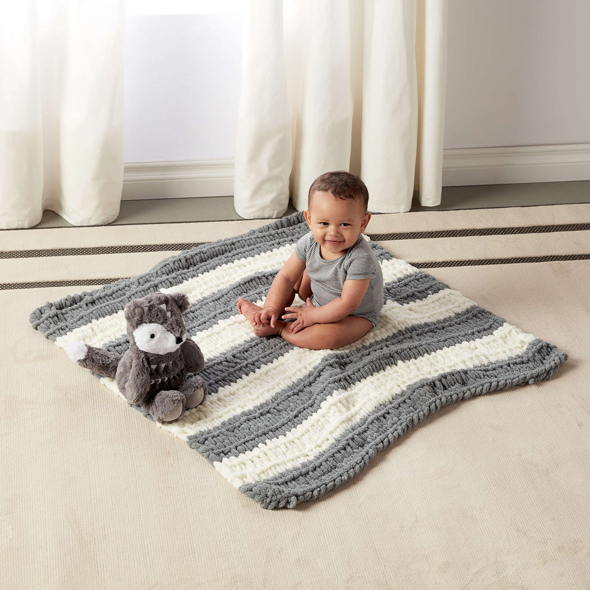 Craft Blanket made in Bernat Blanket-EZ yarn