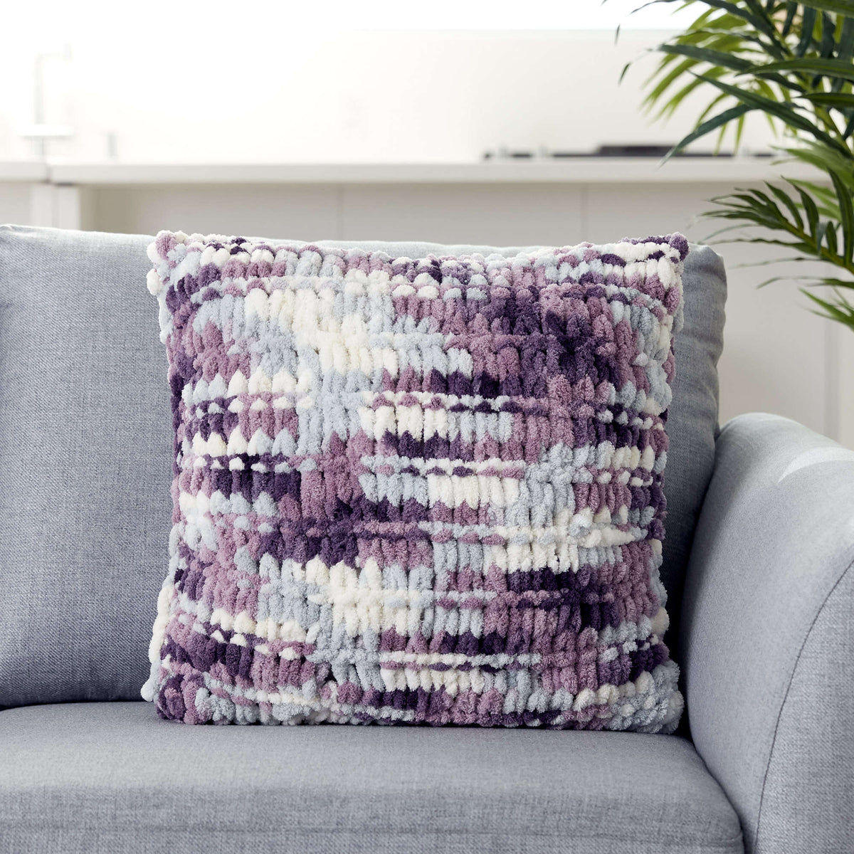 Craft Pillow made in Bernat Blanket-EZ yarn