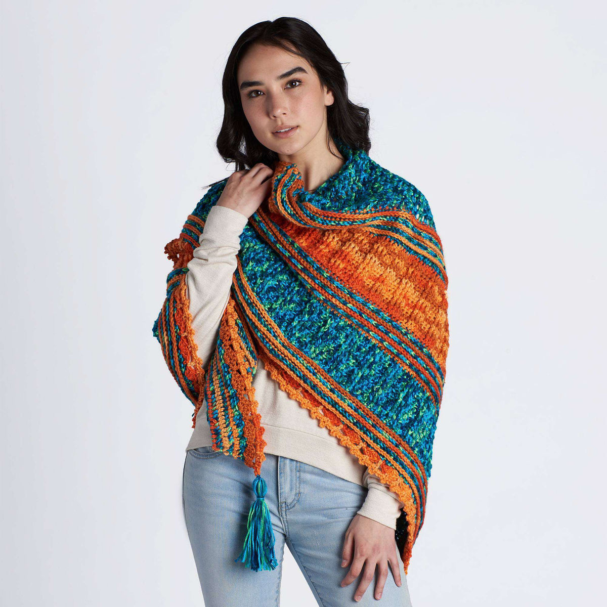 Crochet Shawl made in Caron Simply Soft Yarn