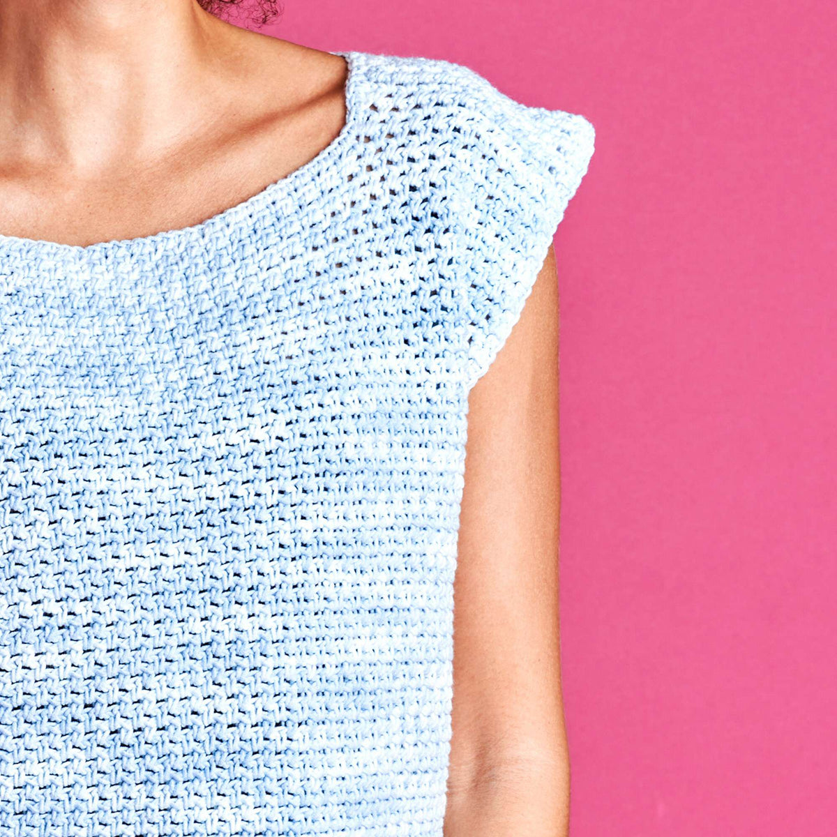 Crochet Top made in Caron Angel Cakes yarn