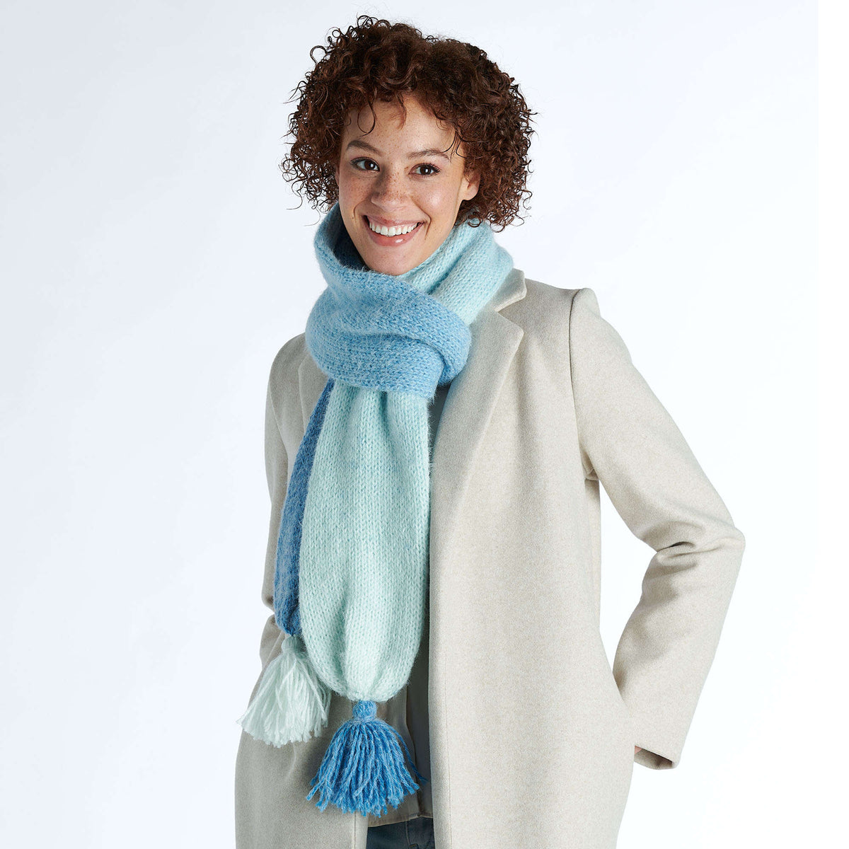 Knit Scarf made in Caron Colorama Halo Perfect Phasing Yarn