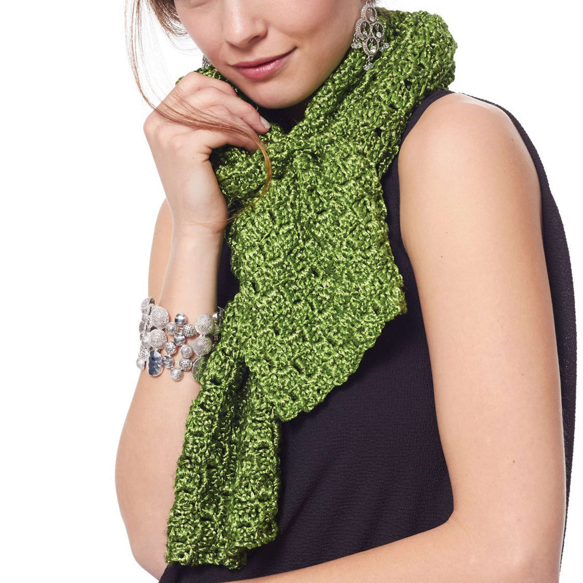 Crochet Scarf made in Patons Metallic yarn