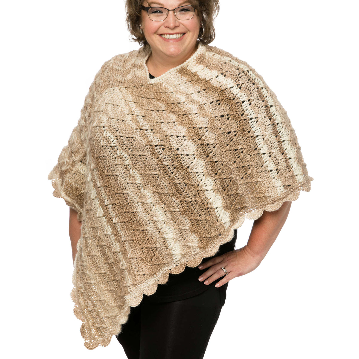 Crochet Poncho made in Red Heart Boutique Yarn