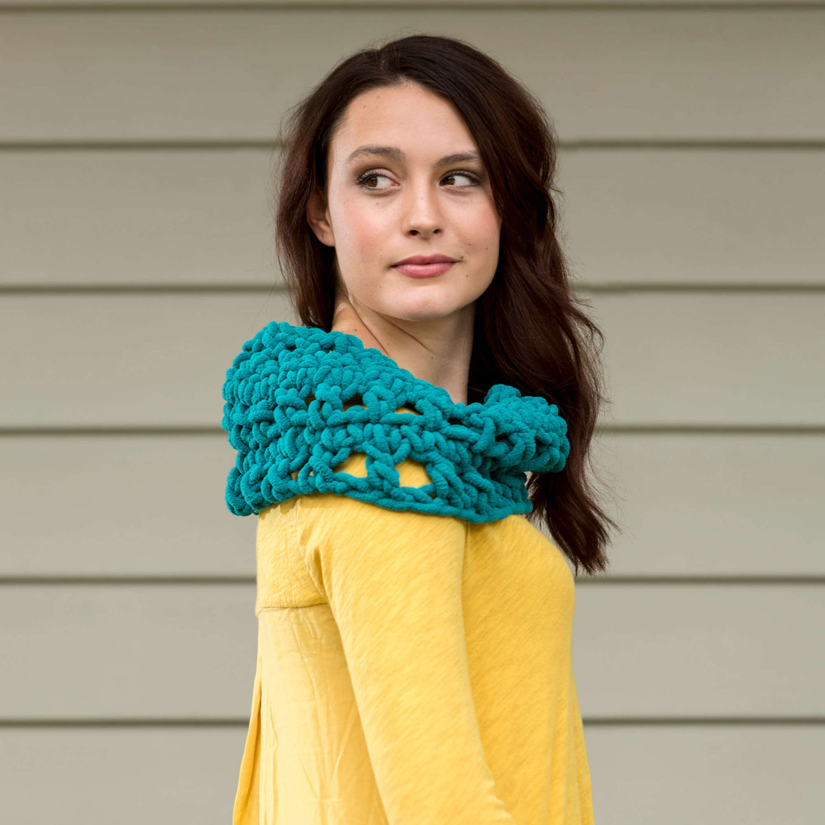 Crochet Cowl made in Red Heart Sweet Yarn