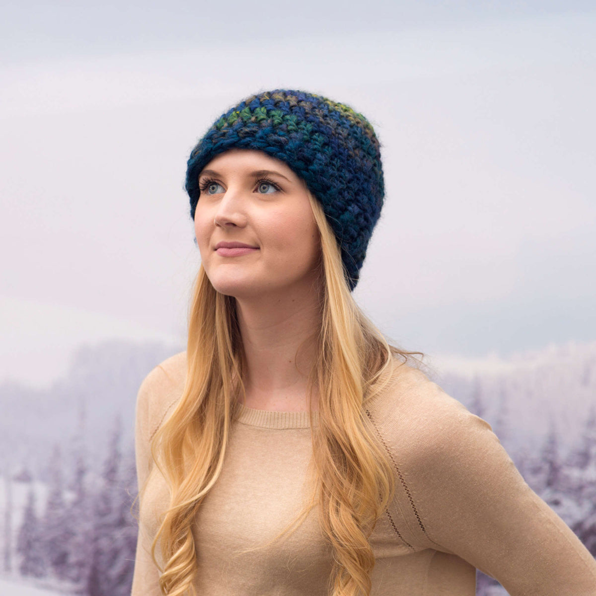 Crochet Beanie made in Red Heart Evermore Yarn