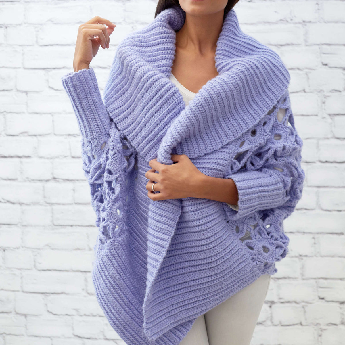 Crochet Cardigan made in Red Heart Dreamy Yarn