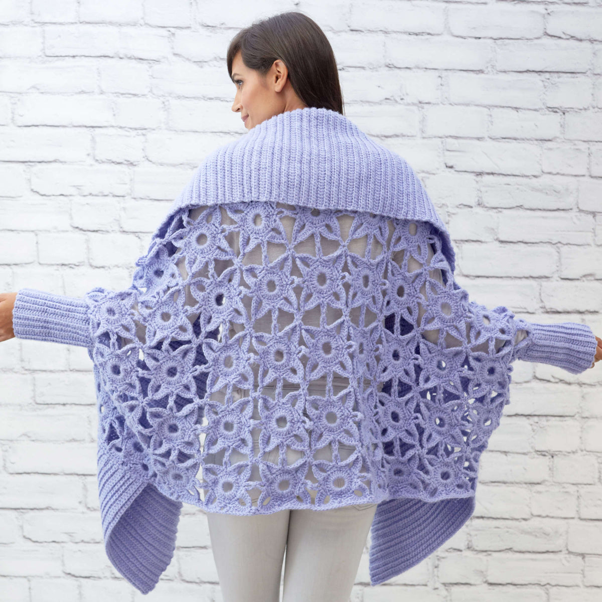 Crochet Cardigan made in Red Heart Dreamy Yarn