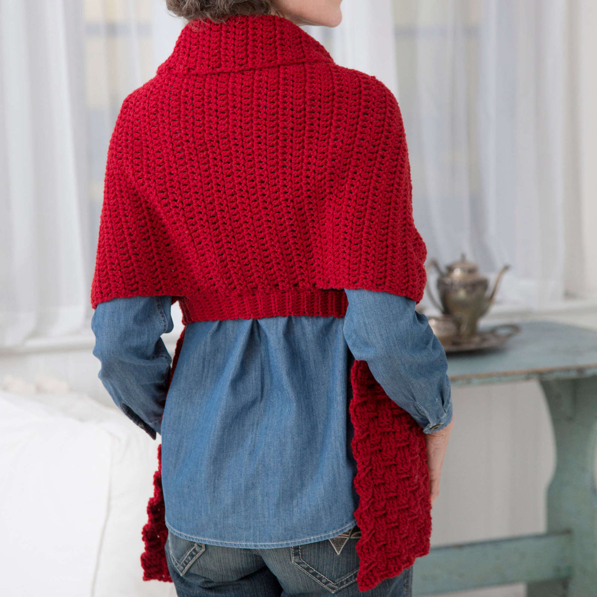 Crochet Sweater made in Red Heart With Love Yarn