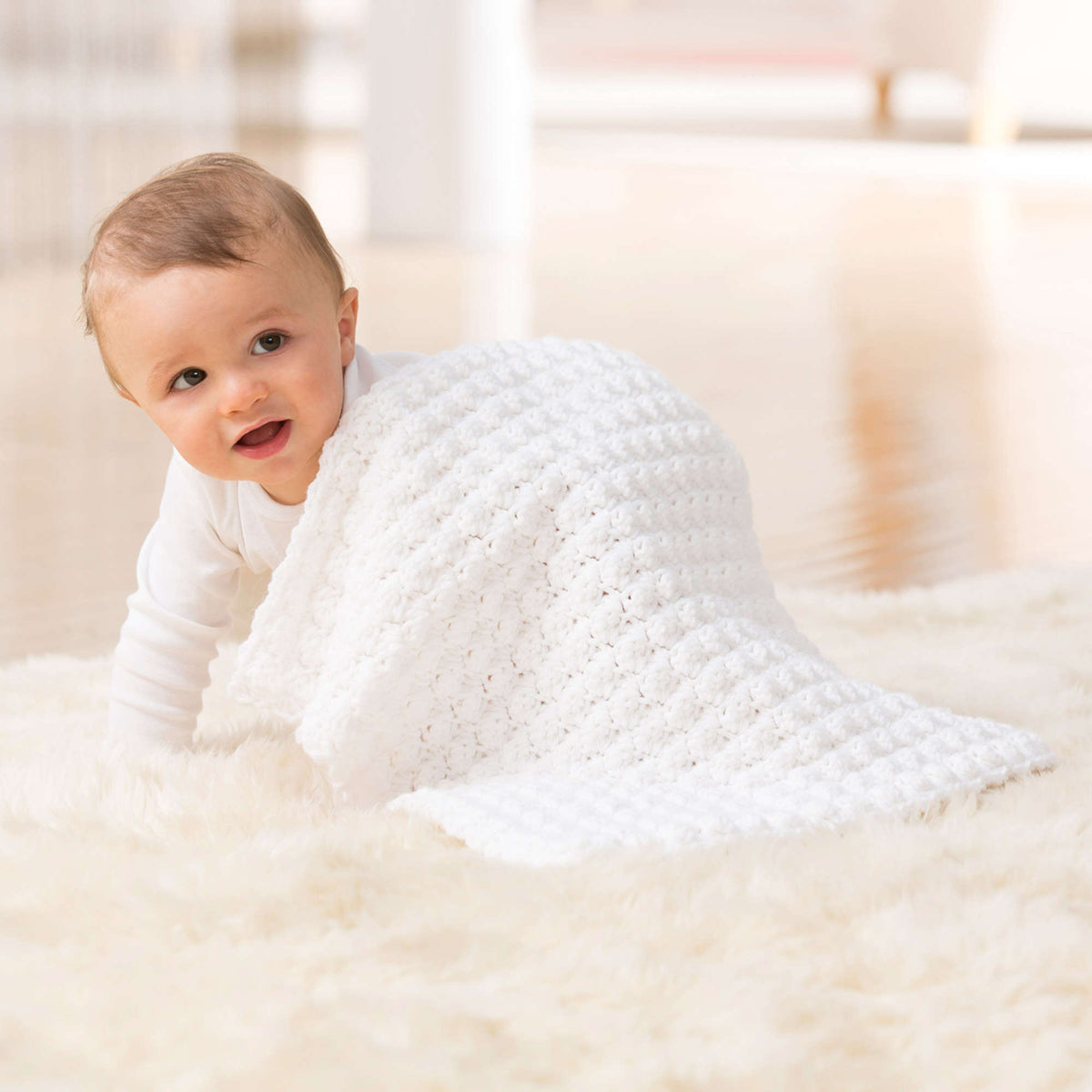 Crochet Blanket made in Red Heart Baby Hugs Medium Yarn
