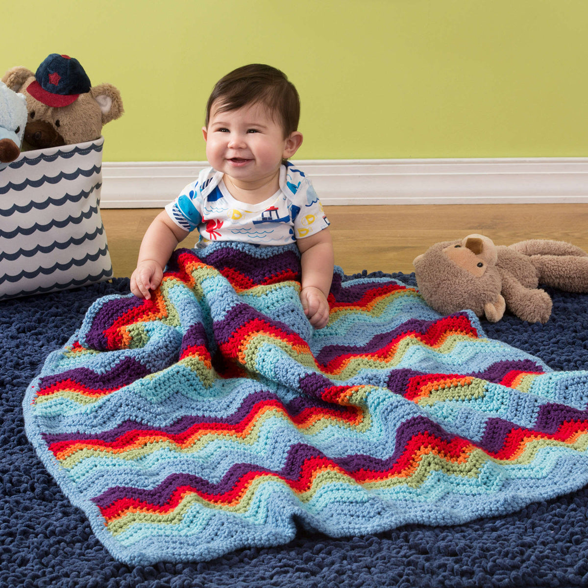 Crochet Blanket made in Red Heart With Love Yarn