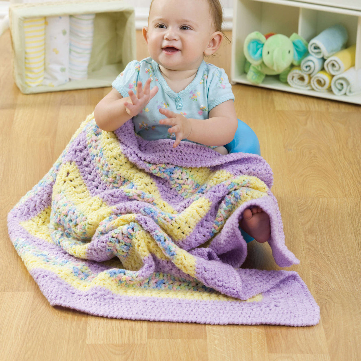 Crochet Blanket made in Red Heart Baby Clouds Yarn