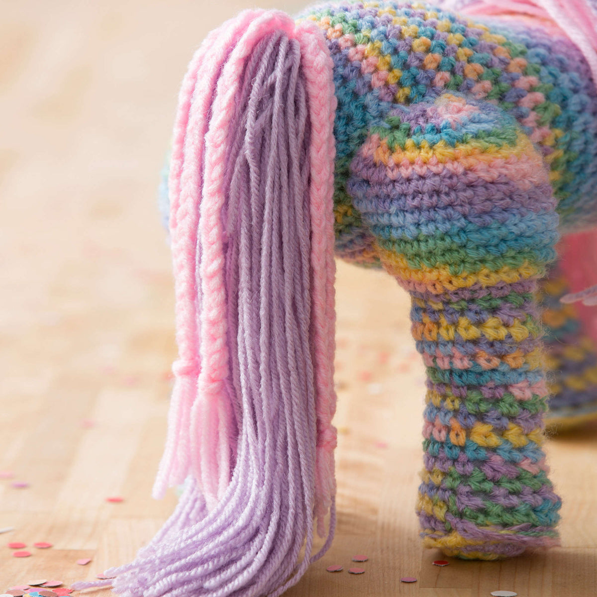 Crochet Unicorn made in Red Heart Yarn