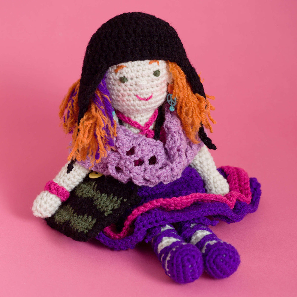 Crochet Doll made in Red Heart Super Saver Yarn