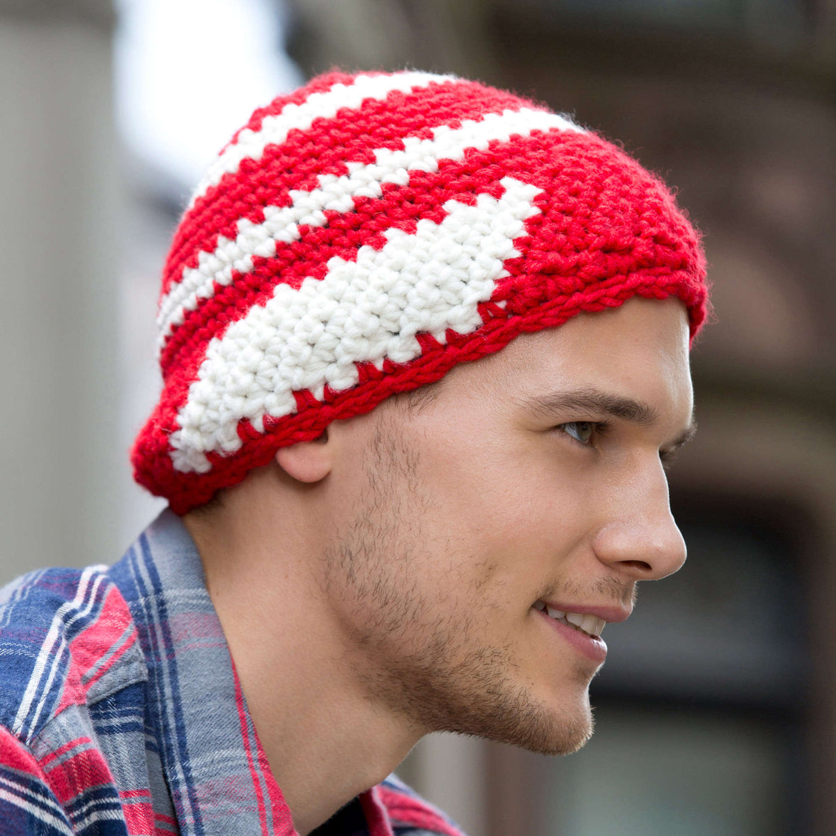 Crochet Beanie made in Red Heart Heads Up Yarn