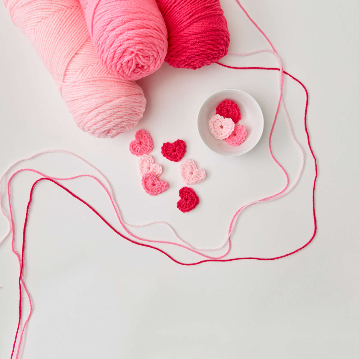 Crochet Heart Craft made in Red Heart Super Saver Yarn