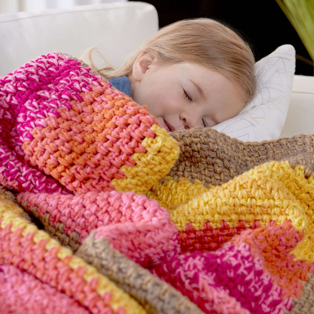 Crochet Throw made in Red Heart With Love Yarn