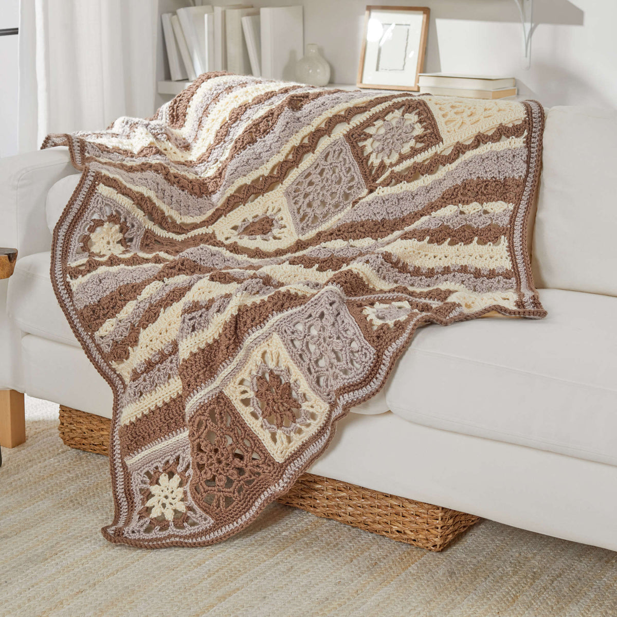 Crochet SamplerThrow made in Red Heart Soft Essentials Yarn